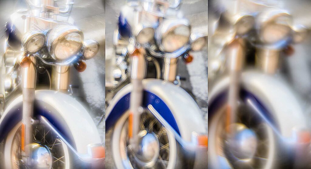 Focus before, on, and behind the handle bar creates a very different image look