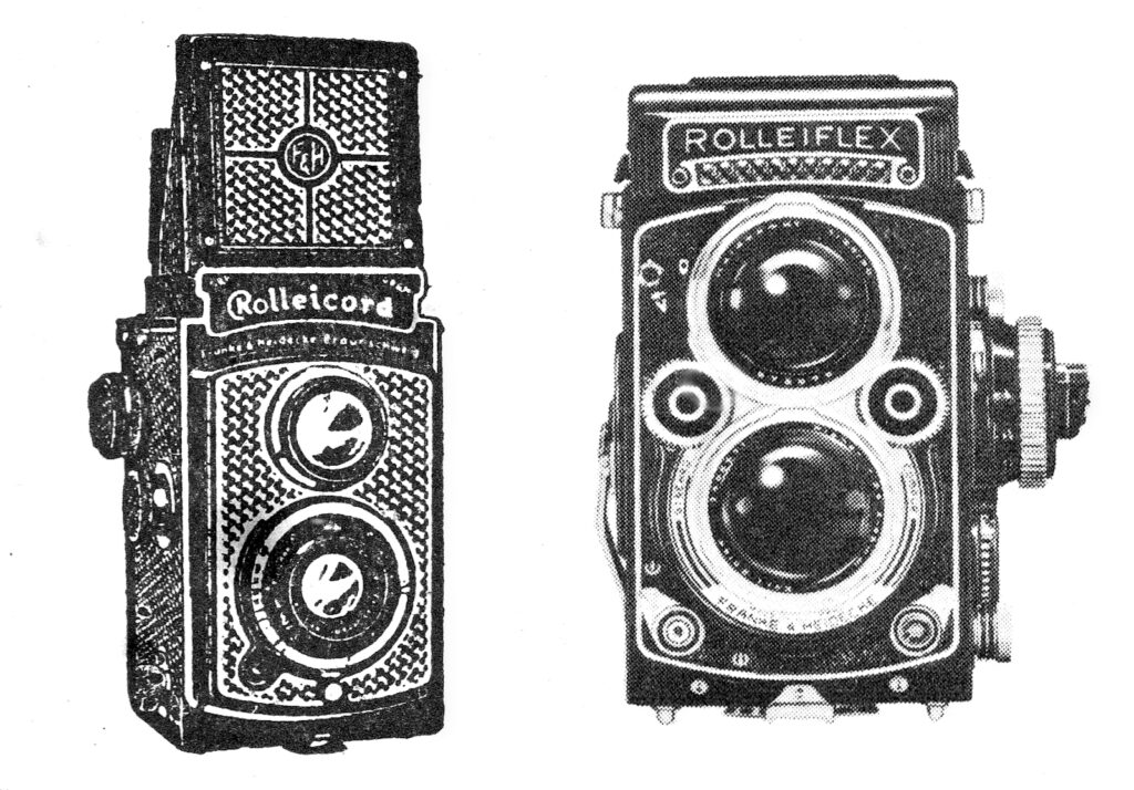 Showing how basic the early cameras were and how sophisticated they became.
