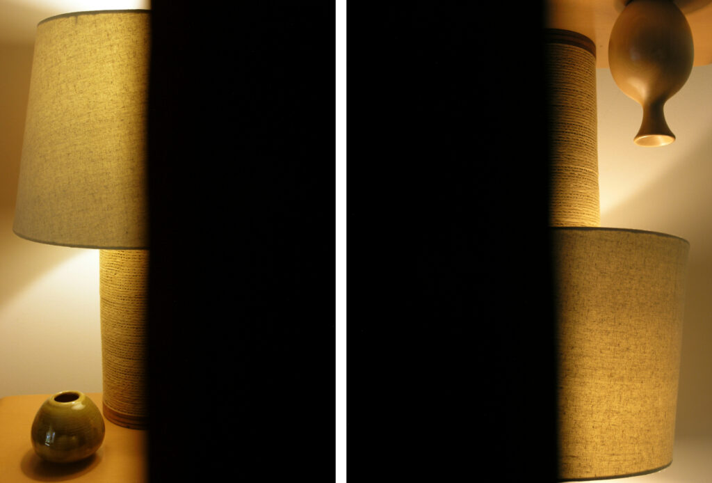 Vertical half frames of lamp abstract