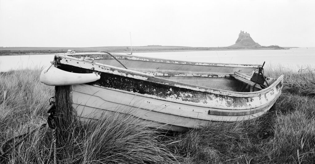 View of Lindisfarne harbour