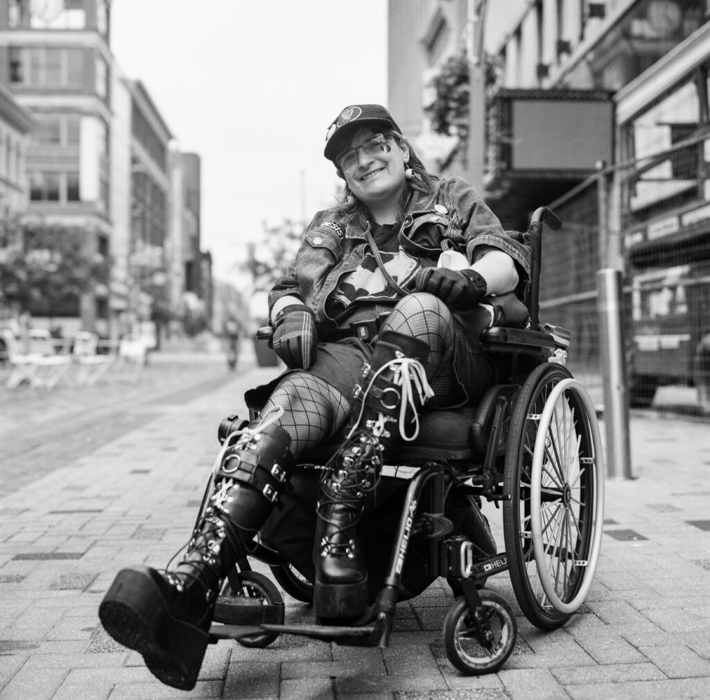 Woman in wheelchair