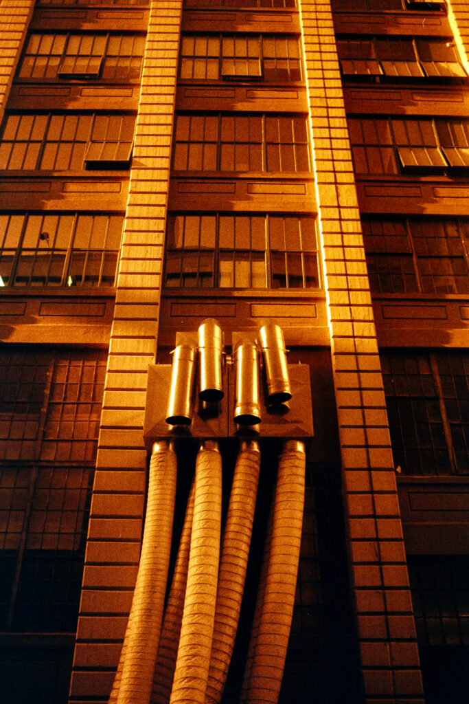 Ventilation pipes on a Brooklyn Warehouse