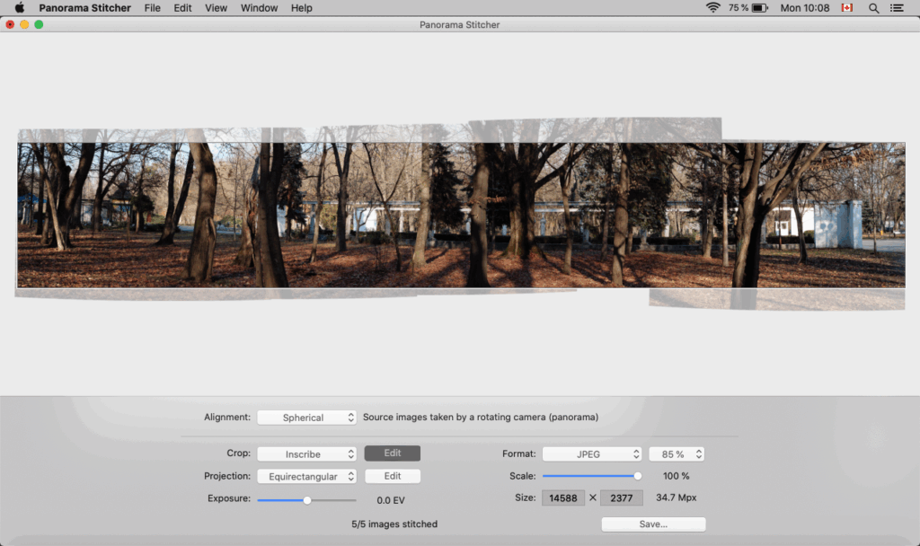 Image showing the preview of Panorama Stitcher for macOS