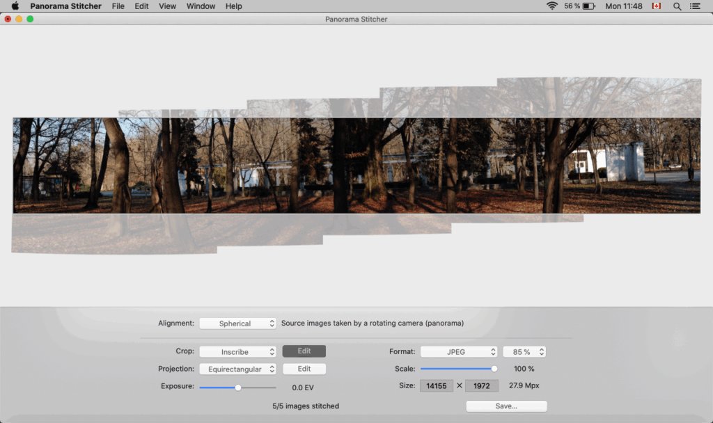 Image showing the preview of Panorama Stitcher for macOS