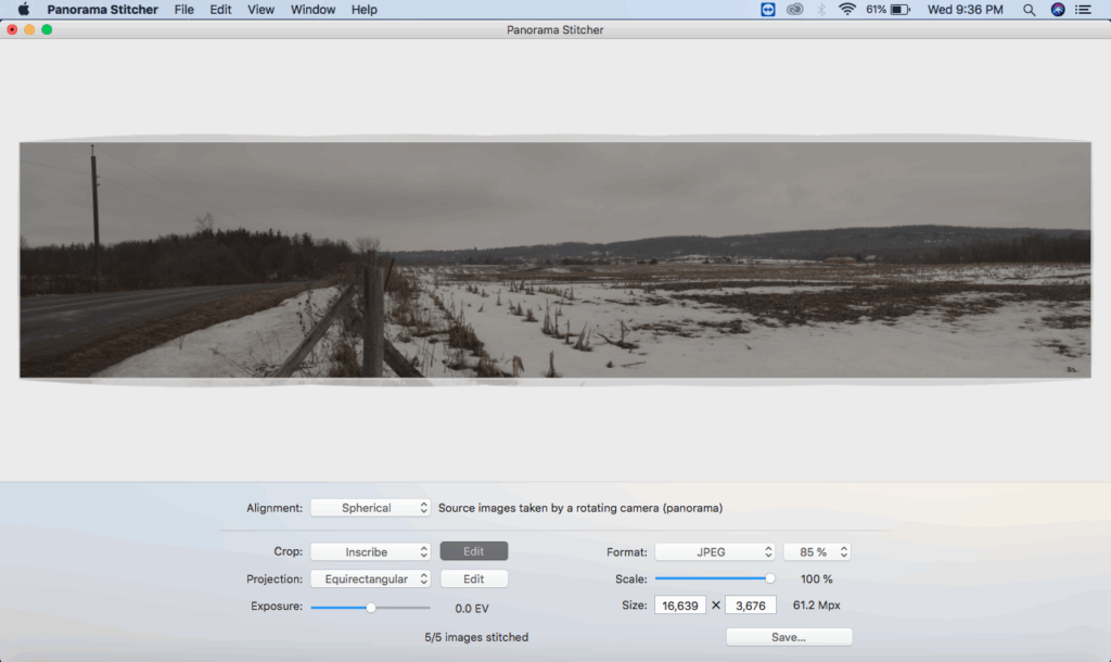 Image showing the preview of Panorama Stitcher for macOS