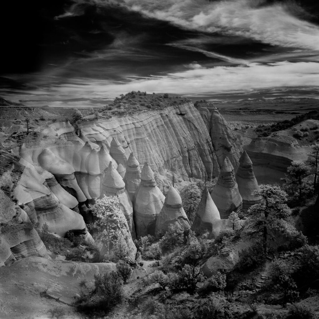 Infrared view of Kasha-Katuwe Tent Rocks National Monument.