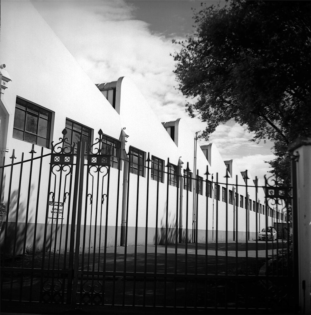 Rear elevation of the NZ Rail bus terminal, now part of Dunedin’s Toitu Early Settlers Museum. APX.