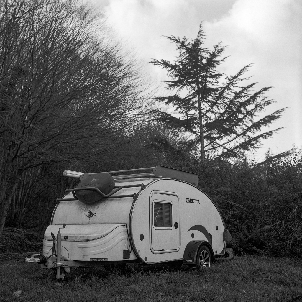 Parked caravan