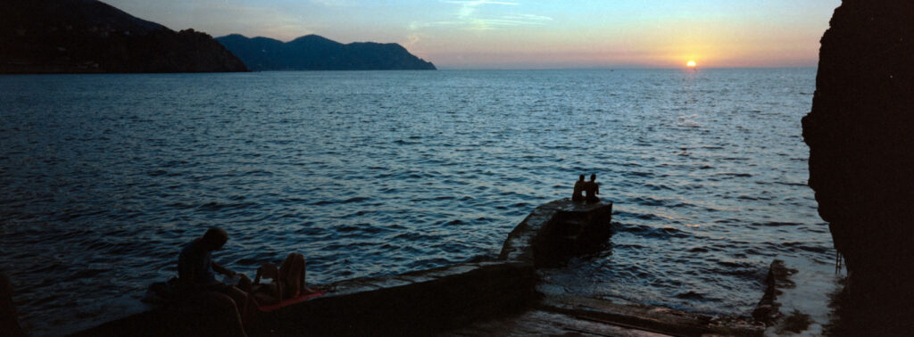 Sun set in Cinque terre in Italy on the Hasselblad XPan by Tom Kluijver