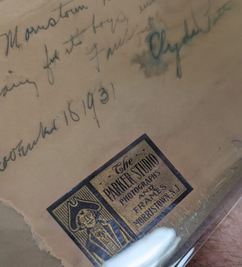 A photograph of original Parker Studio research materials at the library