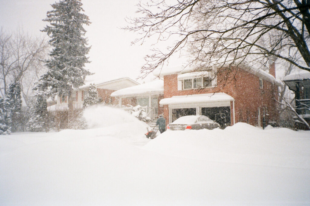 Neighbours digging themselves out of the snow