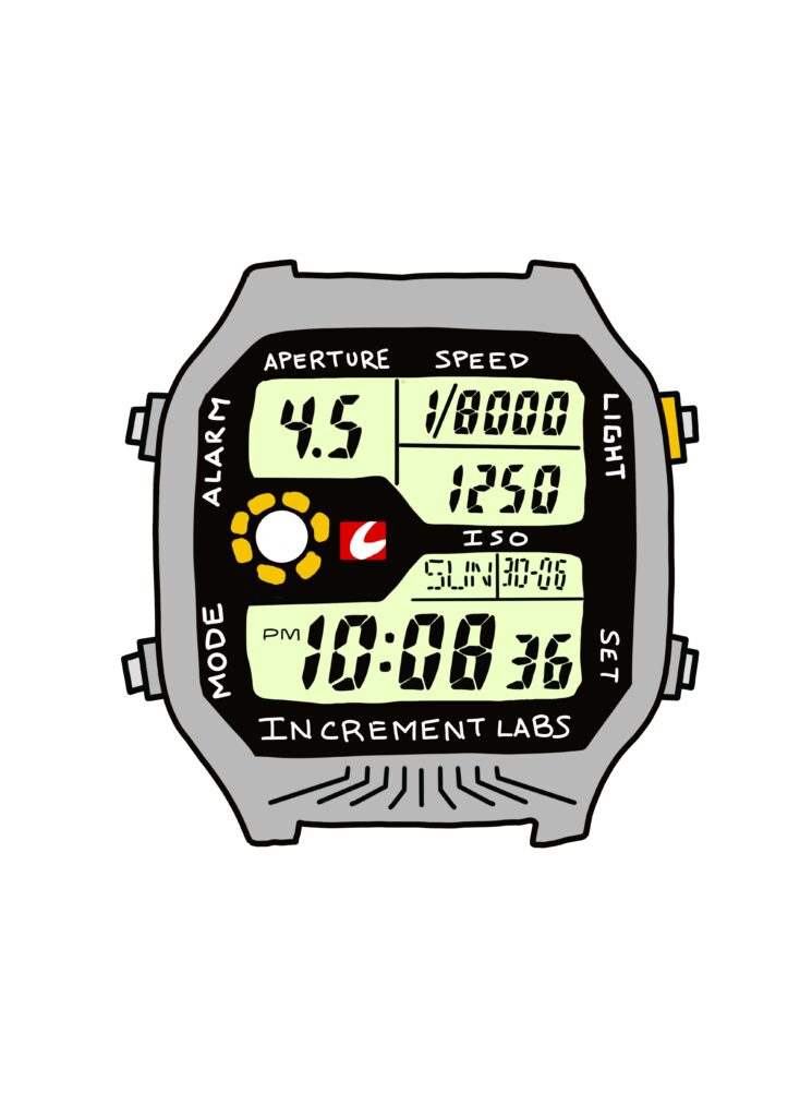 Refined sketch of light meter watch