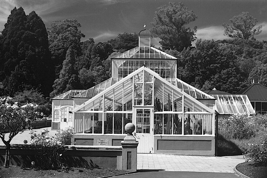 The Winter Gardens Building in Dunedn’s Botanic Gardens taken with the Olympus.