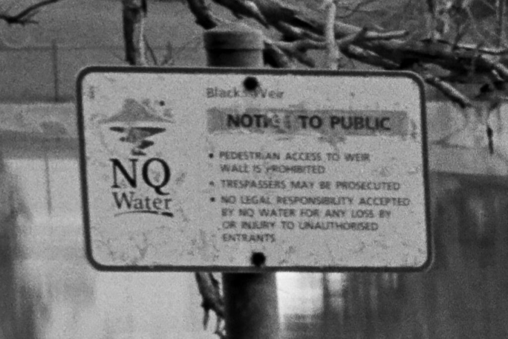 crop of sign at Black Weir