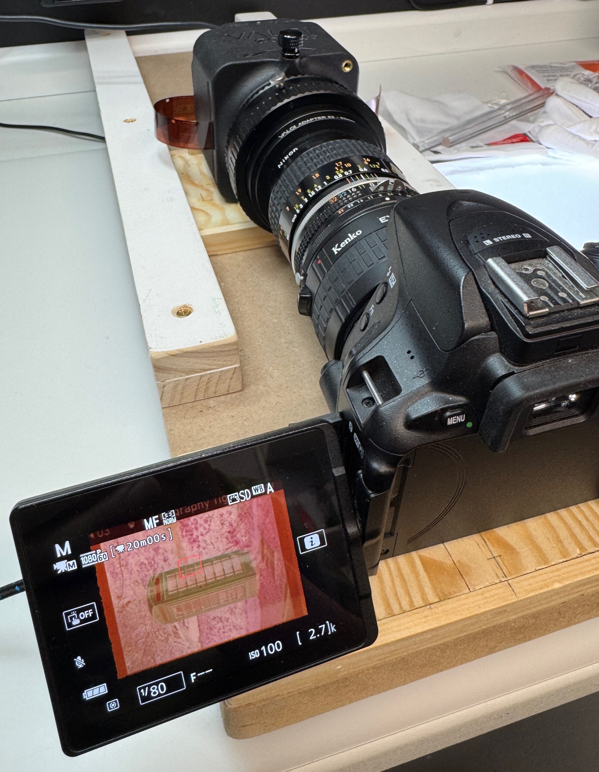 digital camera scanning a 110 film negative