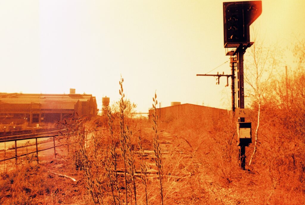 Abandoned industrial rail tracks