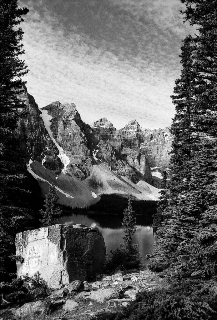 An example probably containing every zone, 0 to X. Moraine Lake, Banff National Park, Canadian Rockies.