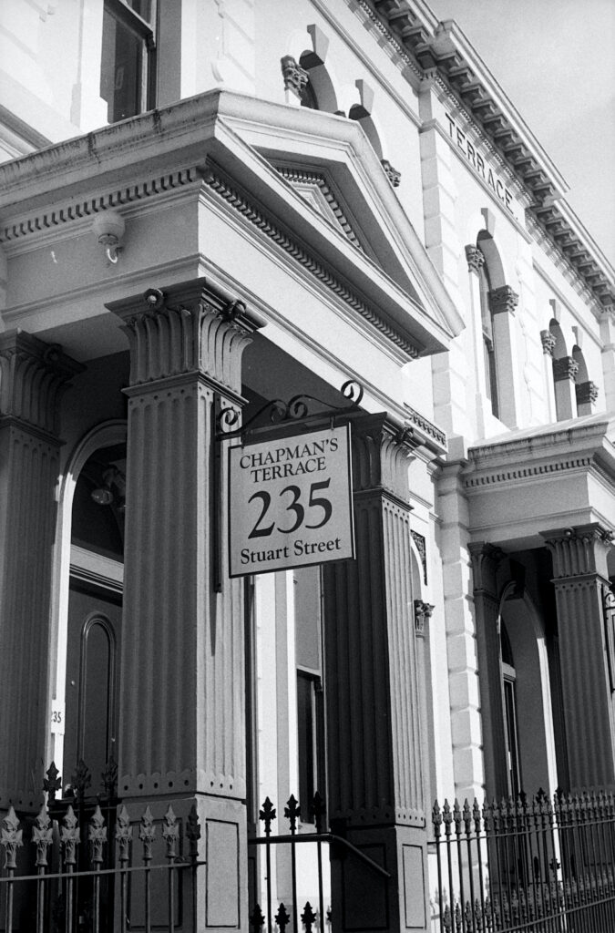 Entrance detail, Chapman’s’s Terrace, Stuart Street, Dunedin.