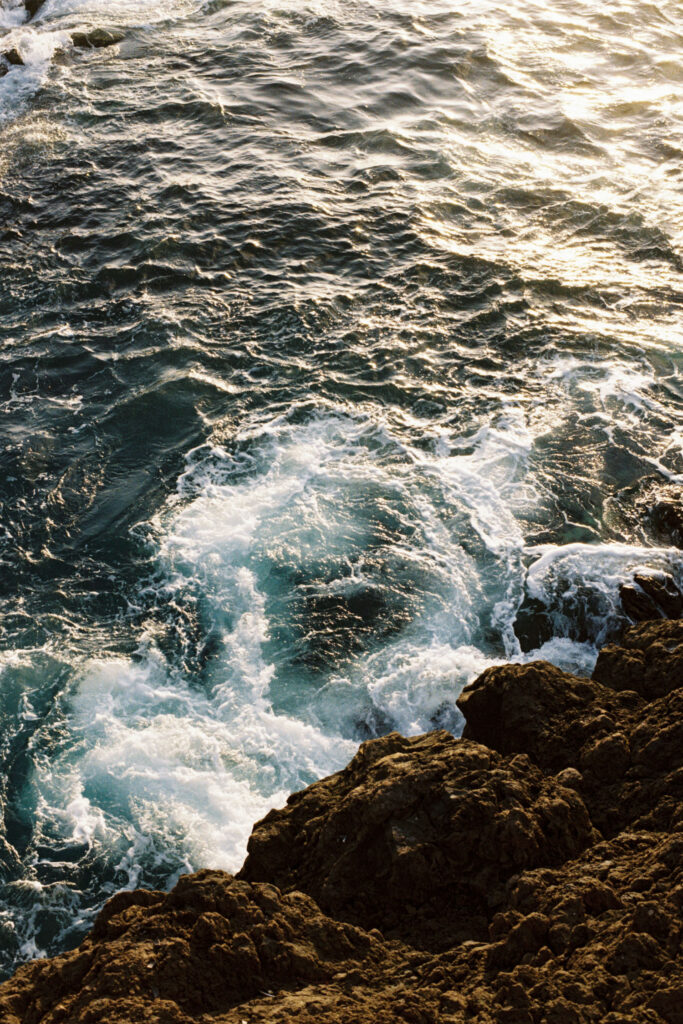 Waves crashing.