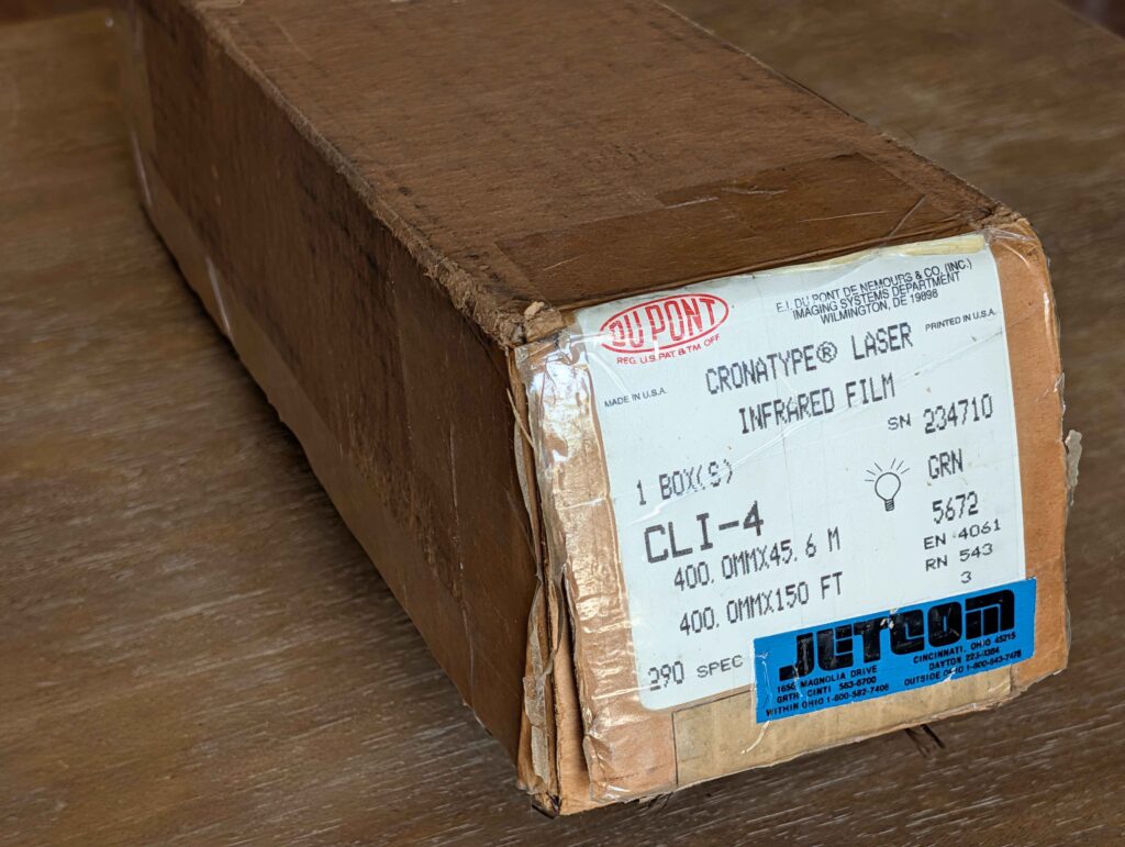 Box of DuPont laser infrared film