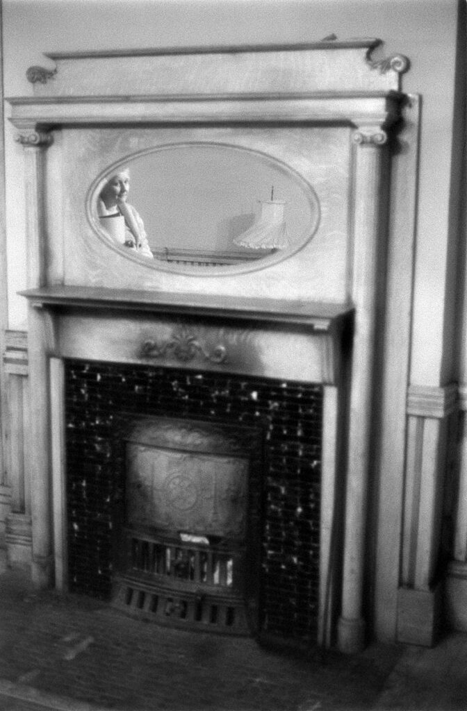 Infrared view of fireplace