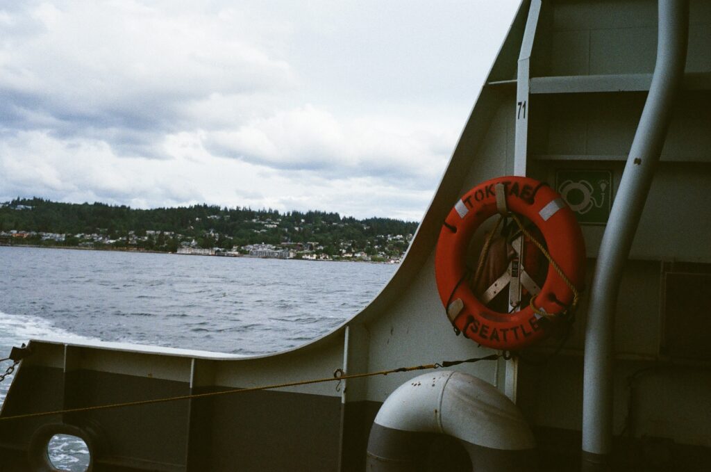 Life ring on the ferry