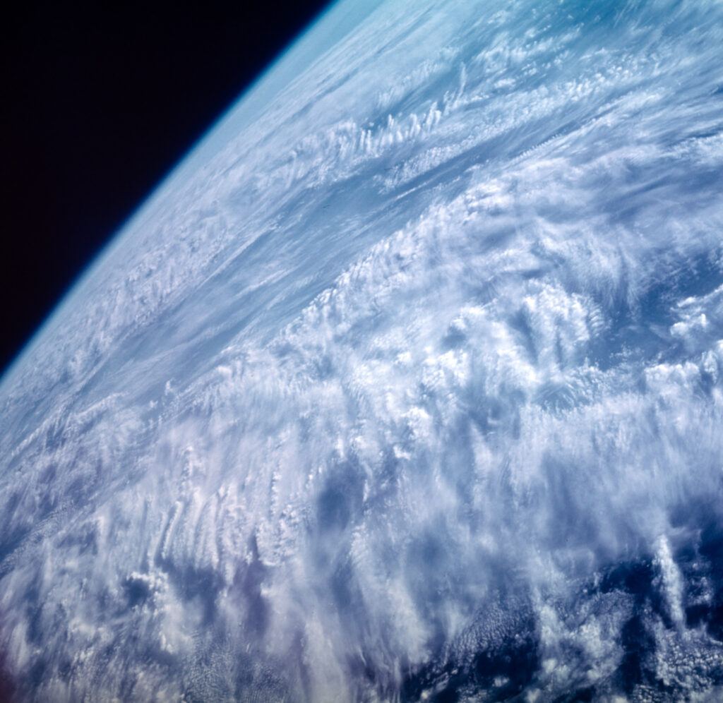 picture of cloud coverage over the earth from space