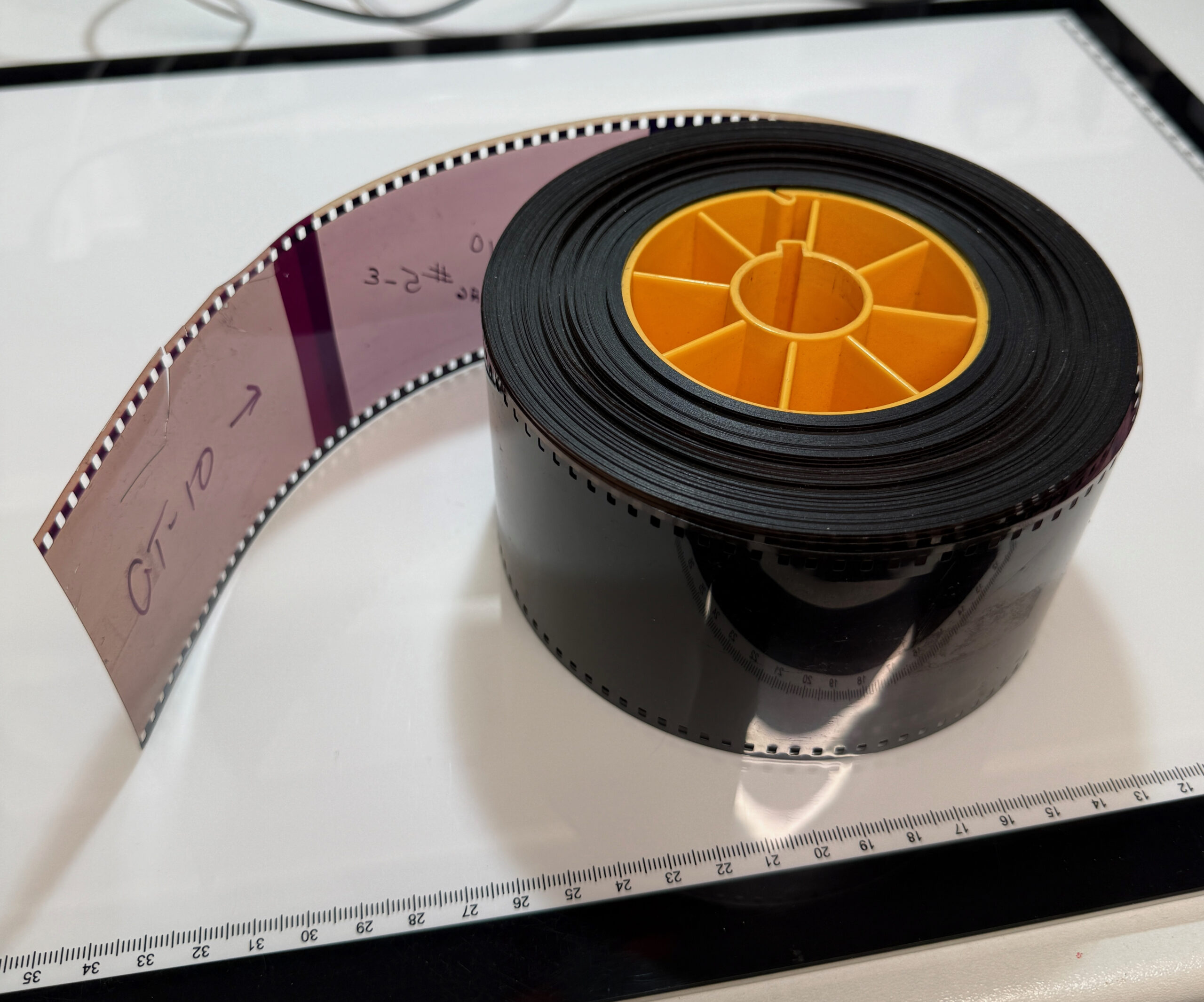 large roll of film on a reel