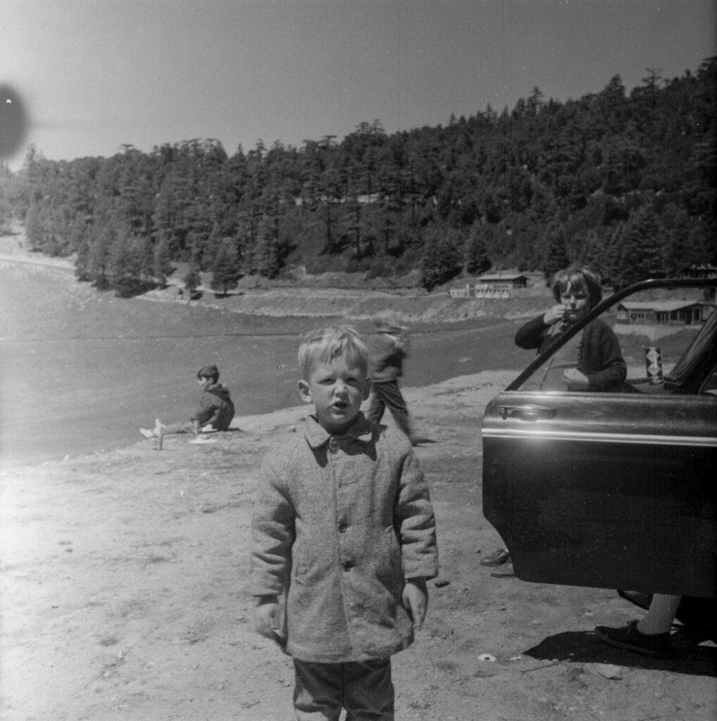 A lad of about 7 years old posing.