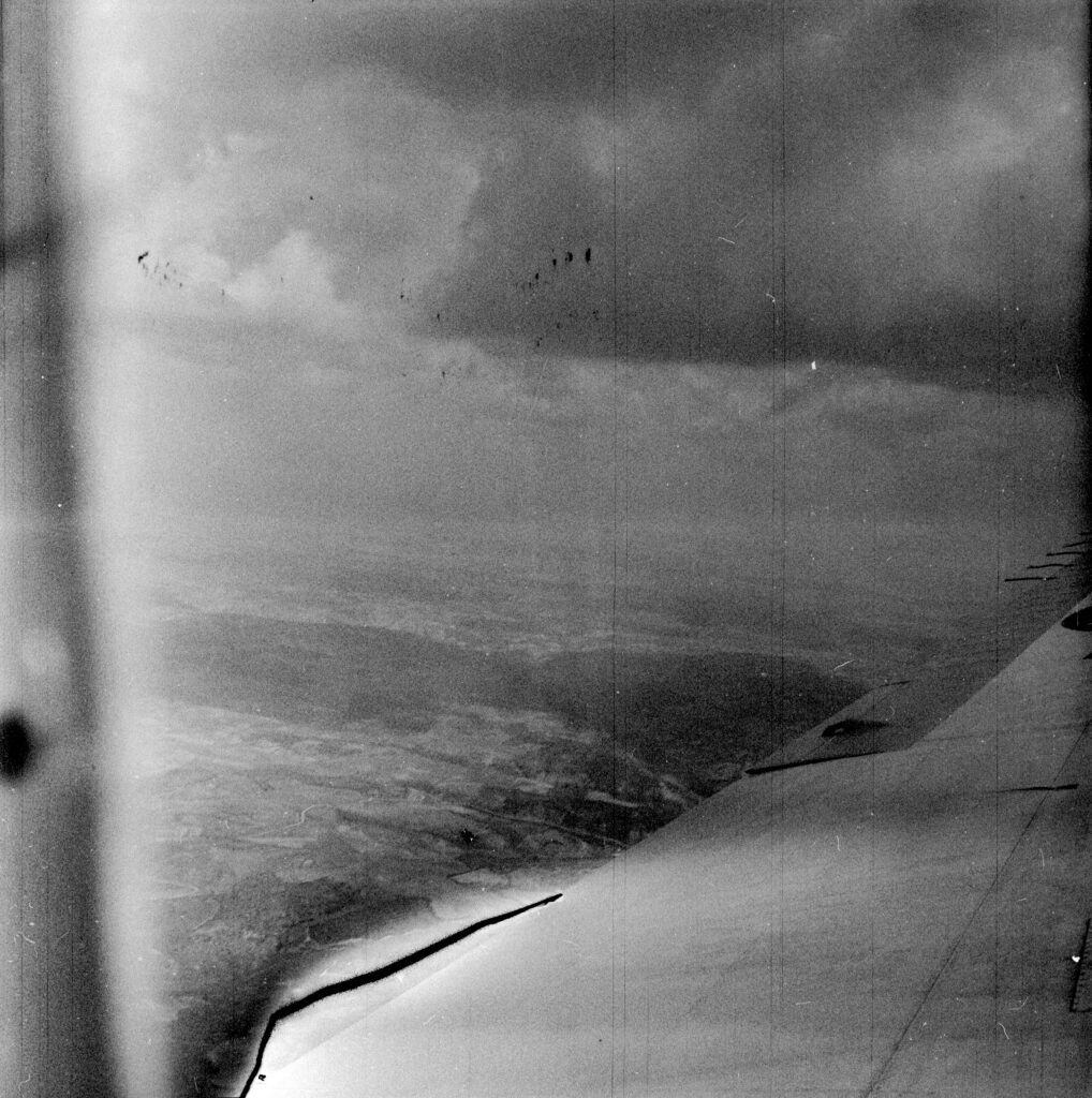 A picture taken from an airplane.