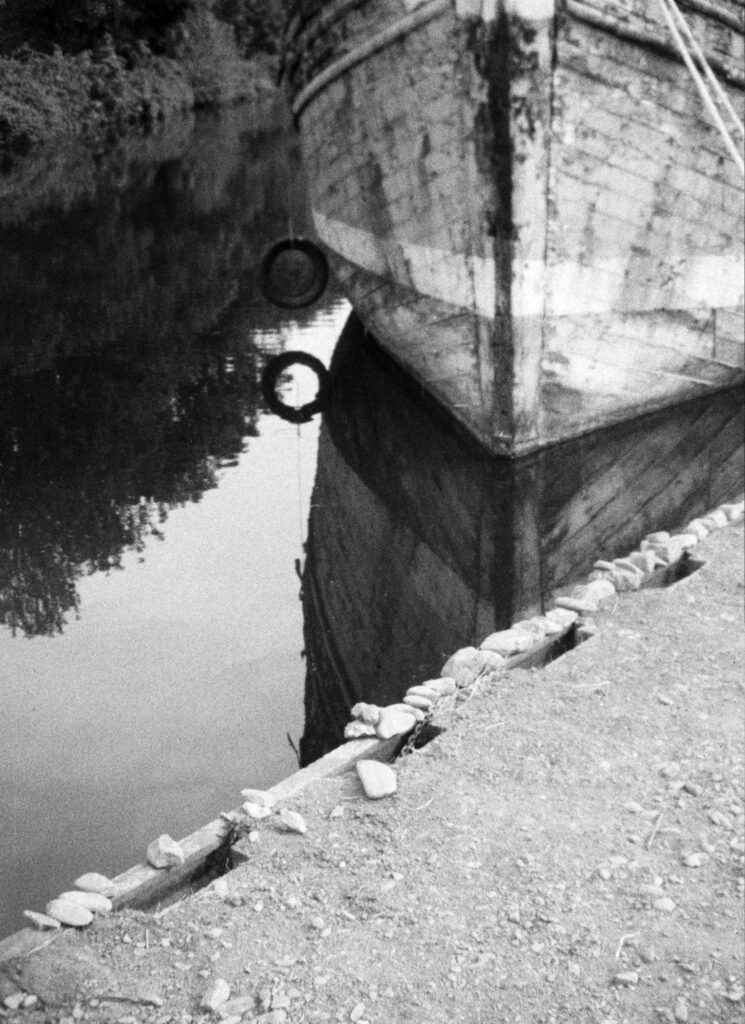 A picture of an old boat on the Exeter Canal taken with the Keystone Zoom EverFlash XR 608 110 camera