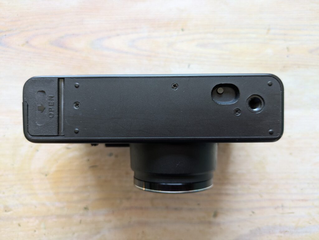 The underside of a Rolleiflex AF