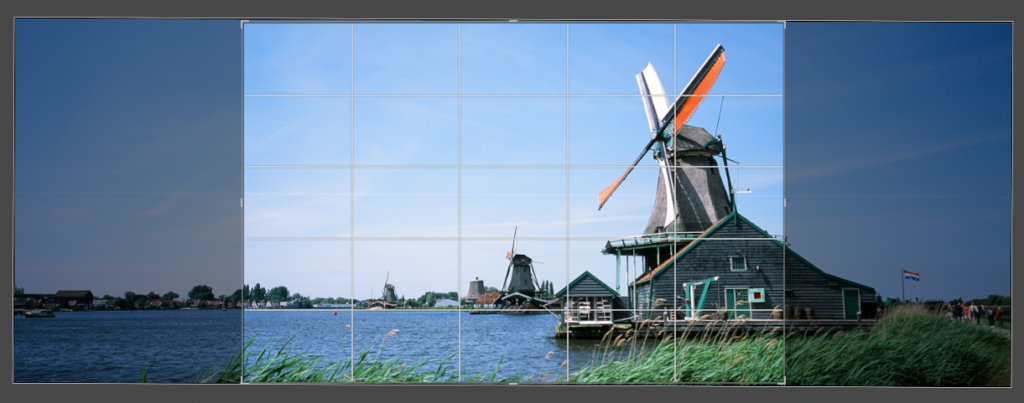 A screenshot from an editing program showing a 3:2 crop of a 2.71:1 panoramic image