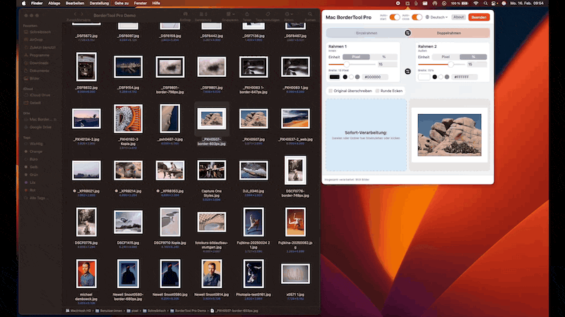 BorderTool Pro — drag and drop menu bar workflow