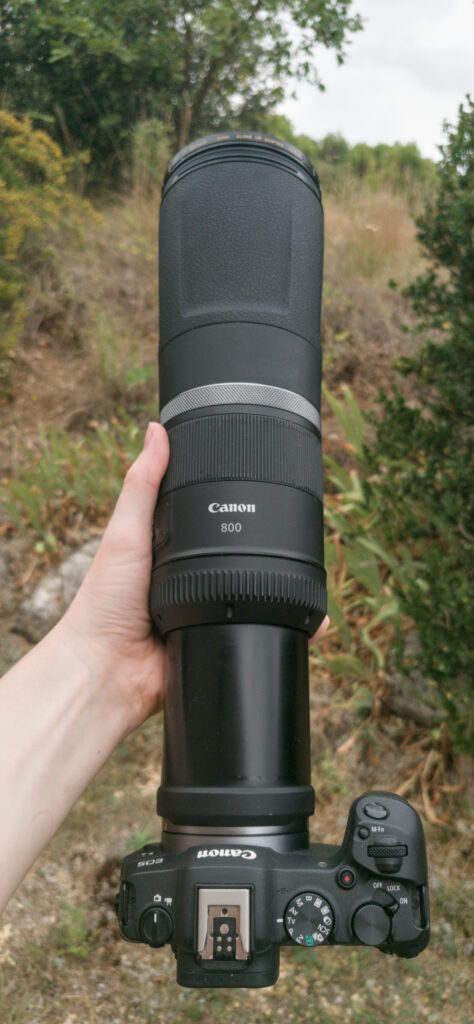 Diopter mounted via magnetic ring on Canon 800mm f11
