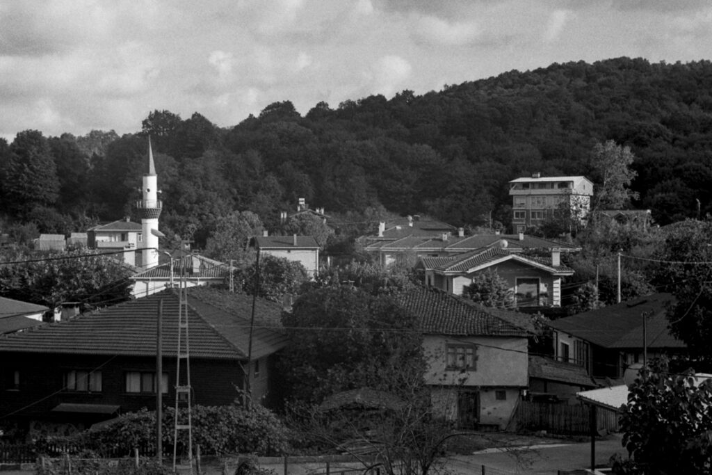 High angle view of a village